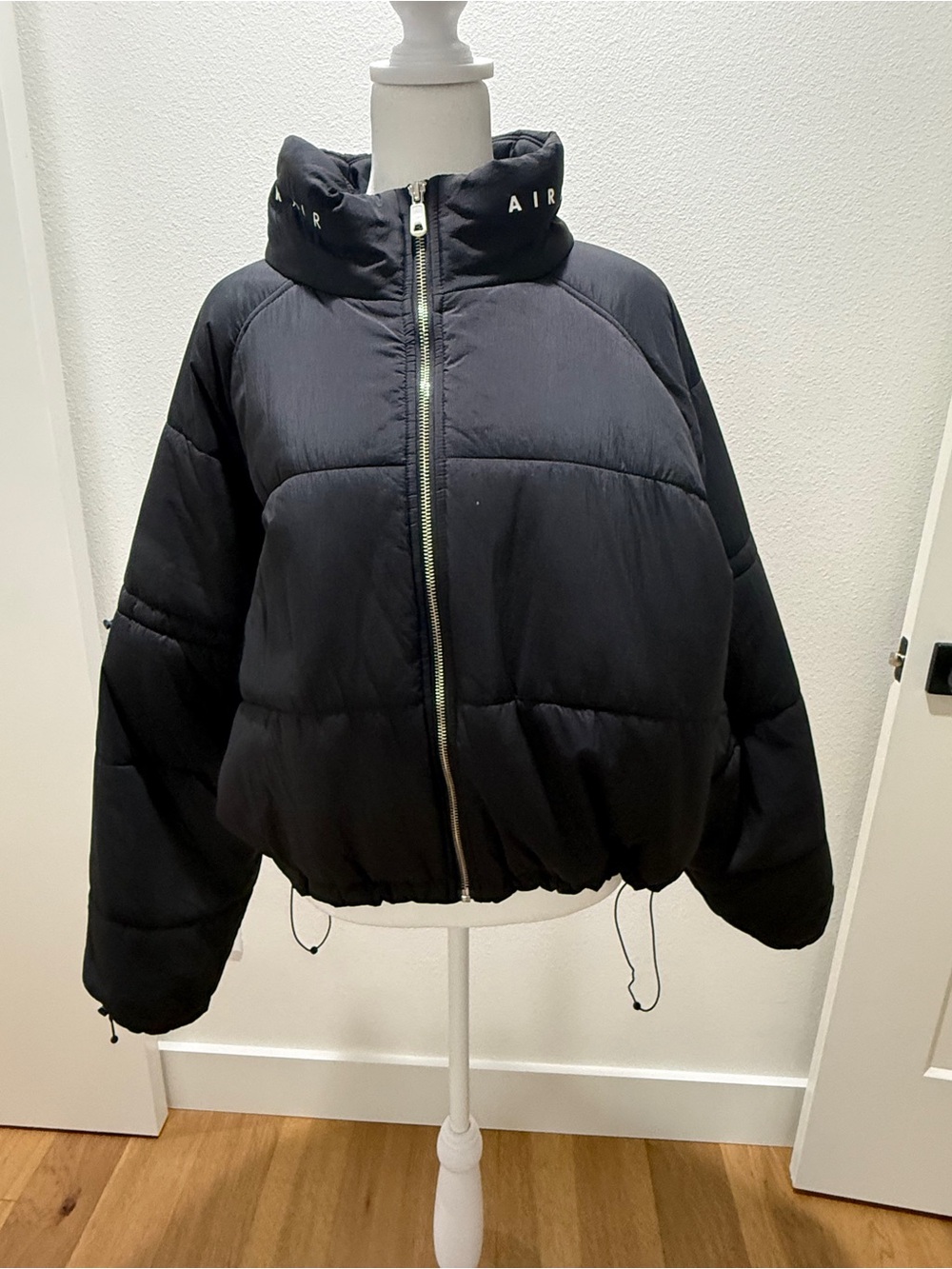 Nike Black Puffer Jacket with High Collar